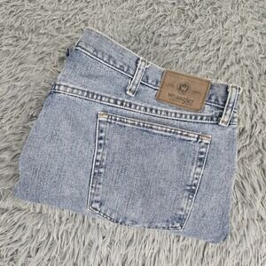 Wrangler 5 Star 97601VR Men 44/29 Relaxed Fit Light Wash Straight Leg Denim Jean